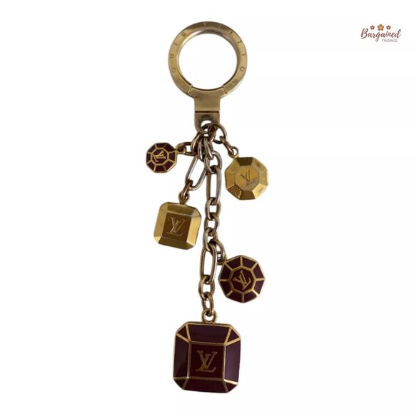 Authentic LOUIS VUITTON Porte Cles Cabochon Keyring Bag Charm - Picture 1 of 8